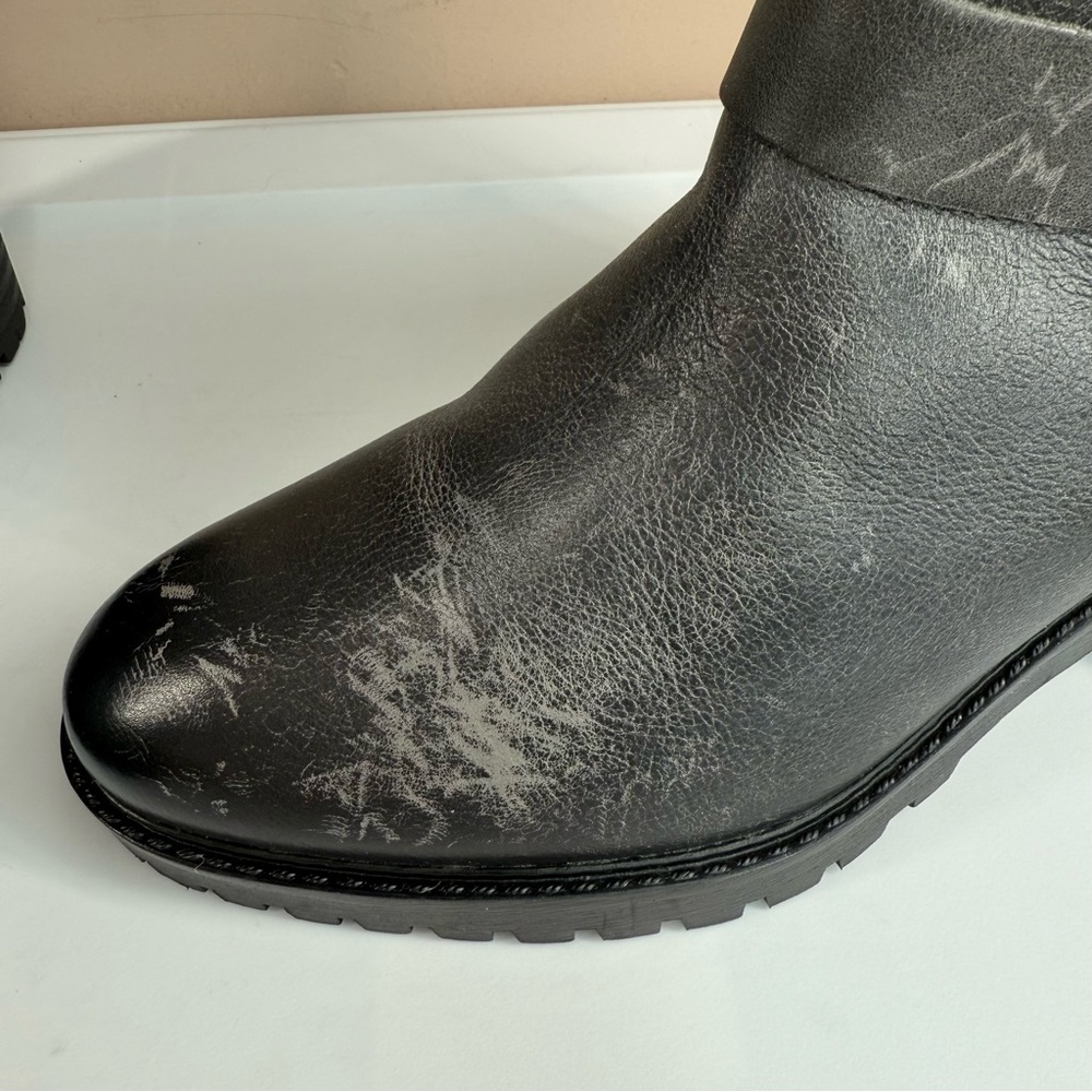 Eric Michael Black Leather Double Buckle Lug Sole Ankle Boots EU 41 - Picture 13 of 15